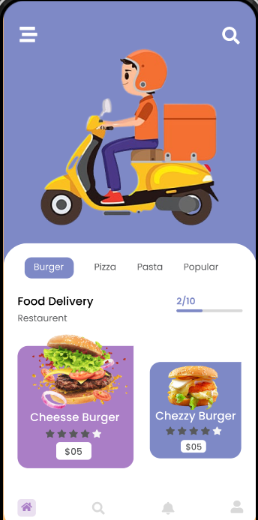 Delivery App Home Screen